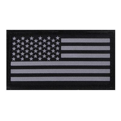 Nášivka REFLEXNÍ vlajka USA velcro ČERNÁ