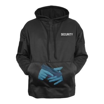 Mikina SECURITY s kapucí ČERNÁ