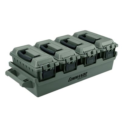 Set 4 ks plastových beden AMMO BOX ZELENÝ