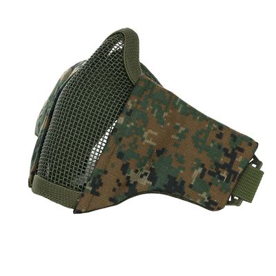 Maska AIRSOFT polstrovaná s mřížkou DIGITAL WOODLAND