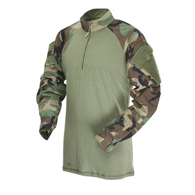 Košile taktická COMBAT TRU 1/4 ZIP US WOODLAND