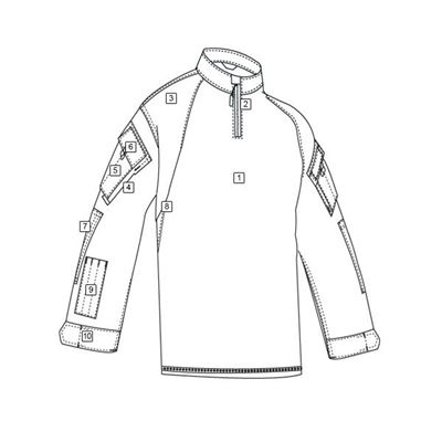 Košile taktická COMBAT TRU 1/4 ZIP DIGITAL WOODLAND - MARPAT