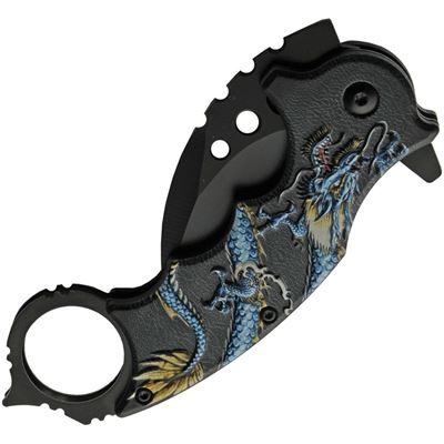 Nůž zavírací DRAGON karambit MODRÝ