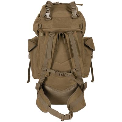 Batoh bojový MOLLE 65l polstrovaný + ALU výztuha COYOTE