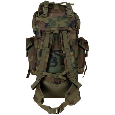 Batoh bojový MOLLE 65l polstrovaný + ALU výztuha WOODLAND