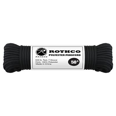 Šňůra PARACORD polyester 550LB 15 m 4mm ČERNÁ