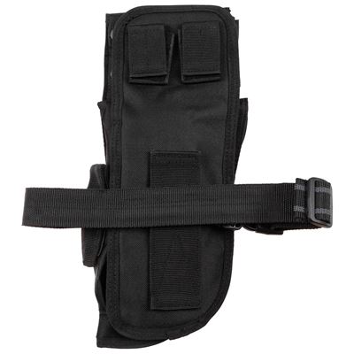 Pouzdro stehenní Tactical na pistol a zásobníky pravé ČERNÉ