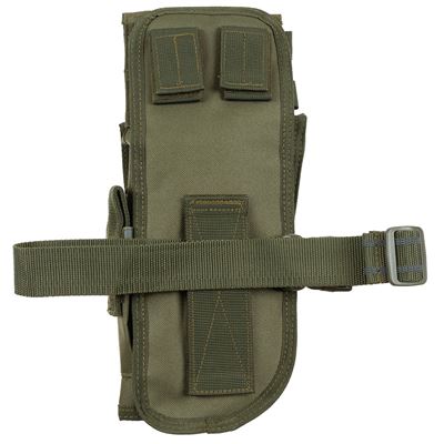 Pouzdro stehenní Tactical na pistol a zásobníky pravé ZELENÉ