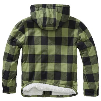 Bunda LUMBER s kožíškem a kapucí ZELENO/ČERNÁ