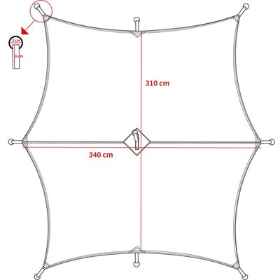 Plachta nepromokavá Hexagon-Tarp 3,4 x 3,1 m ZELENÁ