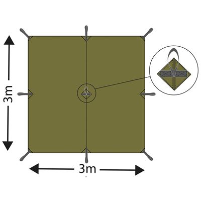 Plachta "TARP EXTREM" nepromokavá rip-stop 3 x 3 m FLECKTARN