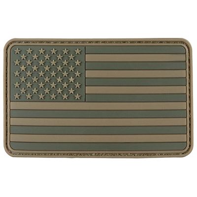 Nášivka vlajka USA velcro plastová bojová ZELENÁ