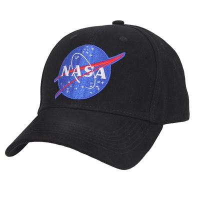 Čepice baseball s nápisem NASA ČERNÁ