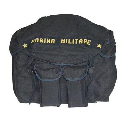 Batoh ITALSKÝ plátěný MARINA MILITARE 35 litrů ČERNÝ