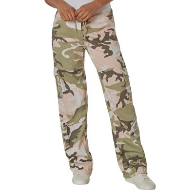 Kalhoty dámské VINTAGE PINK CAMO