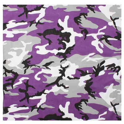 Šátek 55 x 55 cm fialové maskování ULTRA VIOLET CAMO