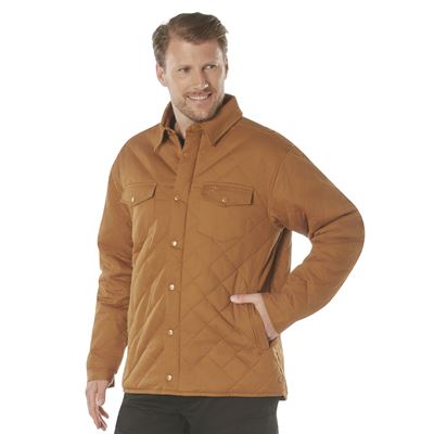 Bunda prošívaná DIAMOND QUILT bavlněná HNĚDÁ