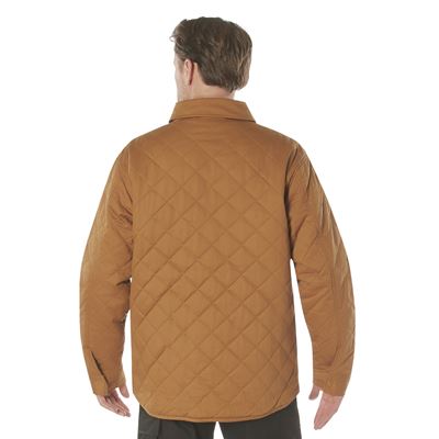 Bunda prošívaná DIAMOND QUILT bavlněná HNĚDÁ