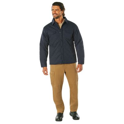 Bunda prošívaná DIAMOND QUILT bavlněná MODRÁ