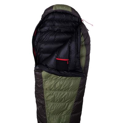 Spacák péřový VIKING 600 ZELENO-ČERNÝ vel.170cm LEVÝ