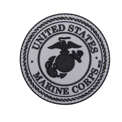 Nášivka 3D plastová UNITED STATES MARINE CORPS ŠEDÁ