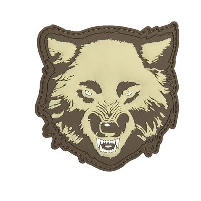 Nášivka 3D plastová VLK velcro COYOTE