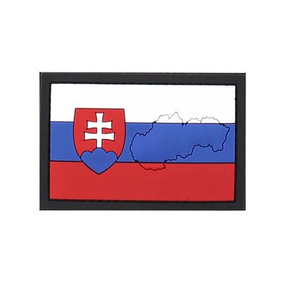 Nášivka 3D plastová SLOVENSKO s obrysem země velcro