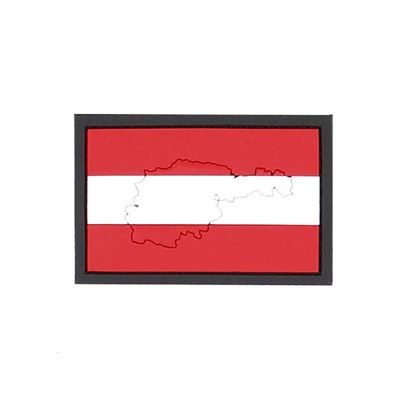 Nášivka 3D plastová RAKOUSKO s obrysem země velcro