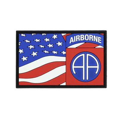 Nášivka 3D plastová 82nd Airborne s US vlajkou