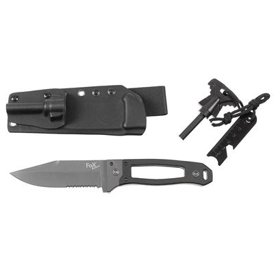 Nůž s pevnou čepelí SCORPION G10 včetně pouzdra a křesadla