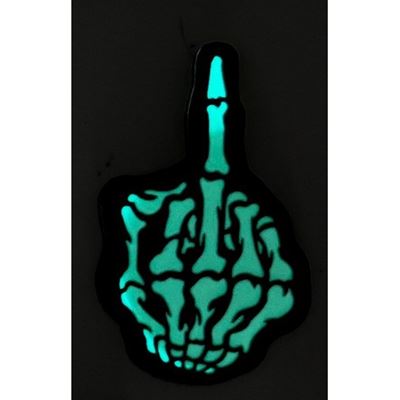 Nášivka SKULL FINGER velcro GLOW IN THE DARK