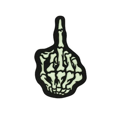 Nášivka SKULL FINGER velcro GLOW IN THE DARK