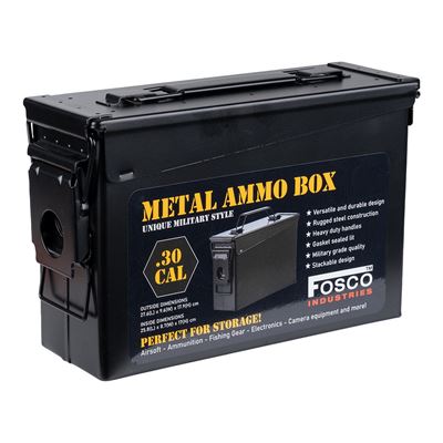 Bedna na munici CAL.30 LEBKA A ZKŘÍŽENÉ HNÁTY ČERNÁ