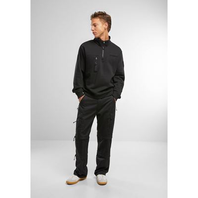 Mikina taktická ¾ zip s Tactical Sweat Troyer ČERNÁ BRANDIT 5034-11002 2