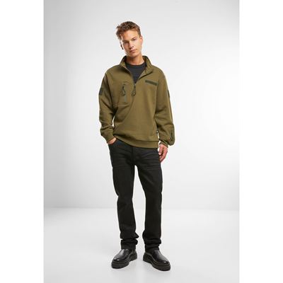 Mikina taktická ¾ zip s Tactical Sweat Troyer ZELENÁ BRANDIT 5034-15001 2