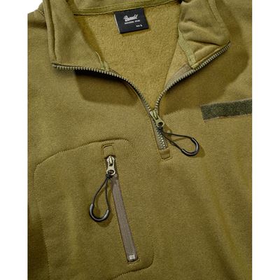 Mikina taktická ¾ zip s Tactical Sweat Troyer ZELENÁ BRANDIT 5034-15001 4