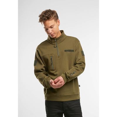 Mikina taktická ¾ zip s Tactical Sweat Troyer ZELENÁ BRANDIT 5034-15001 3