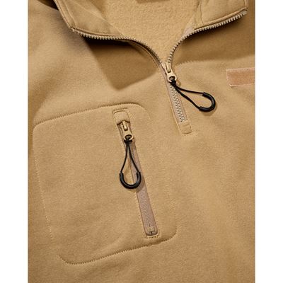 Mikina taktická ¾ zip s Tactical Sweat Troyer CAMEL-COYOTE BRANDIT 5034-20070 4