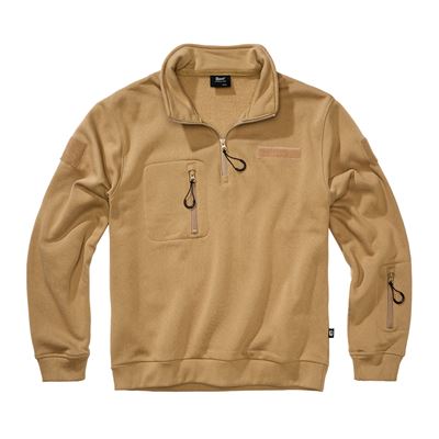 Mikina taktická ¾ zip s Tactical Sweat Troyer CAMEL-COYOTE