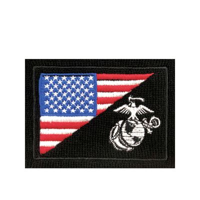 Čepice WATCH vlajka USA/USMC pletená ČERNÁ