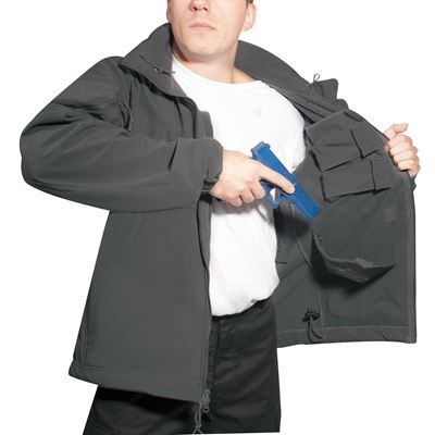 Bunda CONCEALED CARRY softshell ŠEDÁ