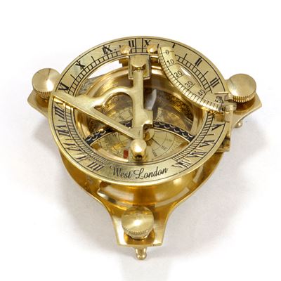 Sextant mosazný SUNDIAL v dřevěné krabičce