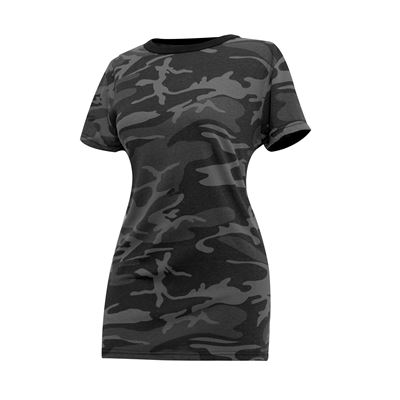 Triko dámské prodloužené BLACK CAMO