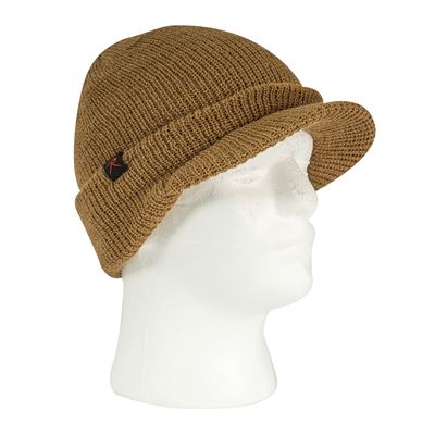 Čepice WATCH BRIM pletená s kšiltem COYOTE BROWN