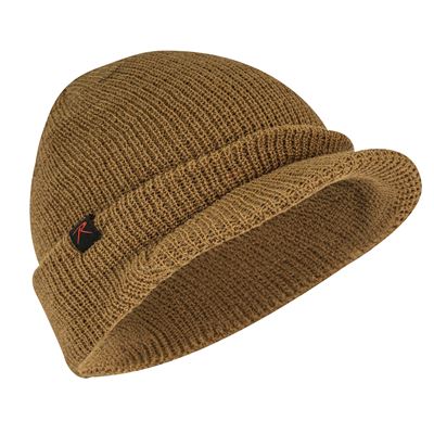 Čepice WATCH BRIM pletená s kšiltem COYOTE BROWN