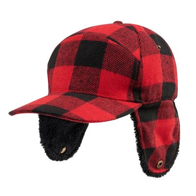 Čepice zimní Lumberjack ČERVENO/ČERNÁ