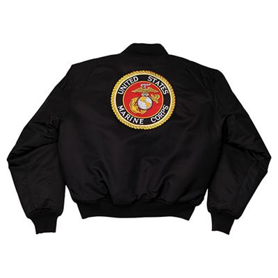 Bunda pilotní MA1 s nášivkou USMC ČERNÁ