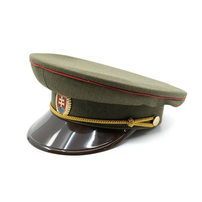 Brigadýrka SK zlatý odznak, kšilt plast, červená linka ZELENÁ