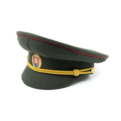 Brigadýrka důstojnická SK zlatý odznak, červená linka ZELENÁ