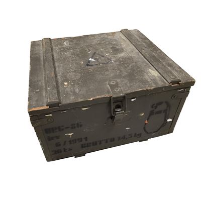 Bedna dřevěná od granátů URG-86 AČR 35 x 31 x 18 cm použitá